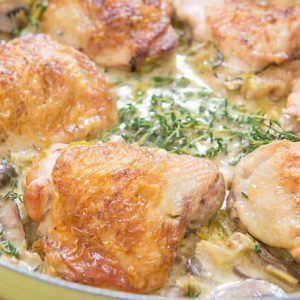 Chicken and Potatoes with Garlic Parmesan Cream