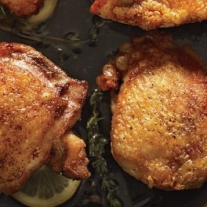 Perfectly Crispy Pan Fried Chicken Thighs