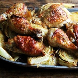 Sheet Pan Roast Chicken & Cabbage