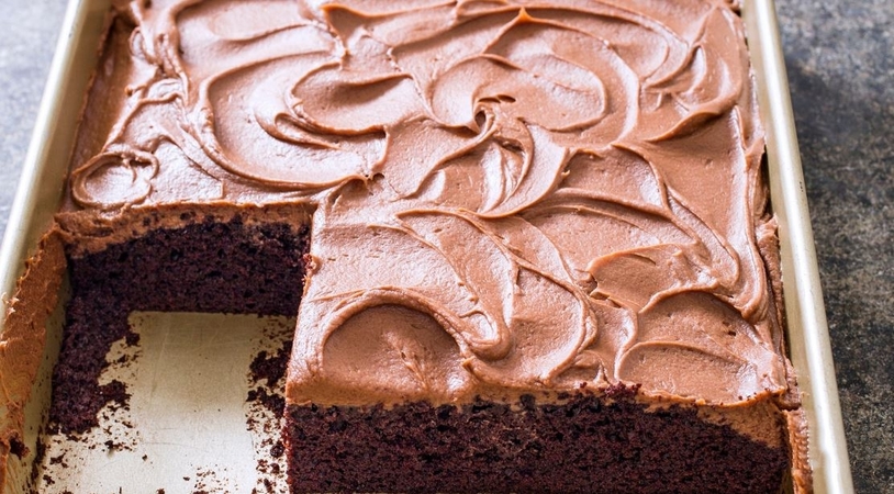 Chocolate Sheet Cake with Milk Chocolate Frosting