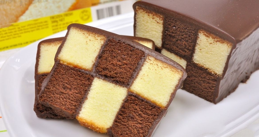 Chocolate Battenberg cake
