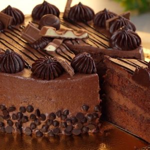 Dark Fudge Birthday Chocolate Cake