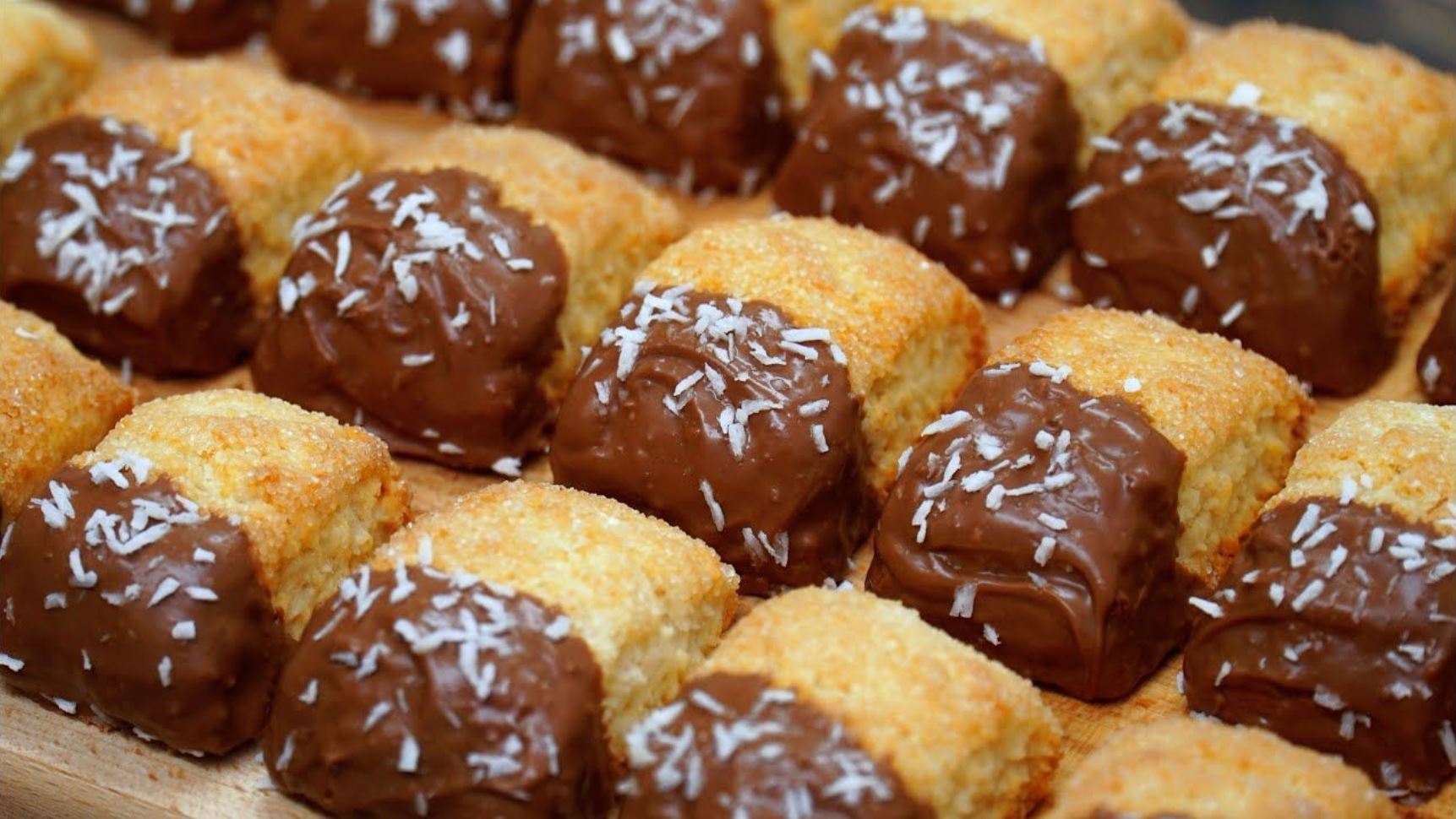 Chocolate Dipped Coconut Cookies