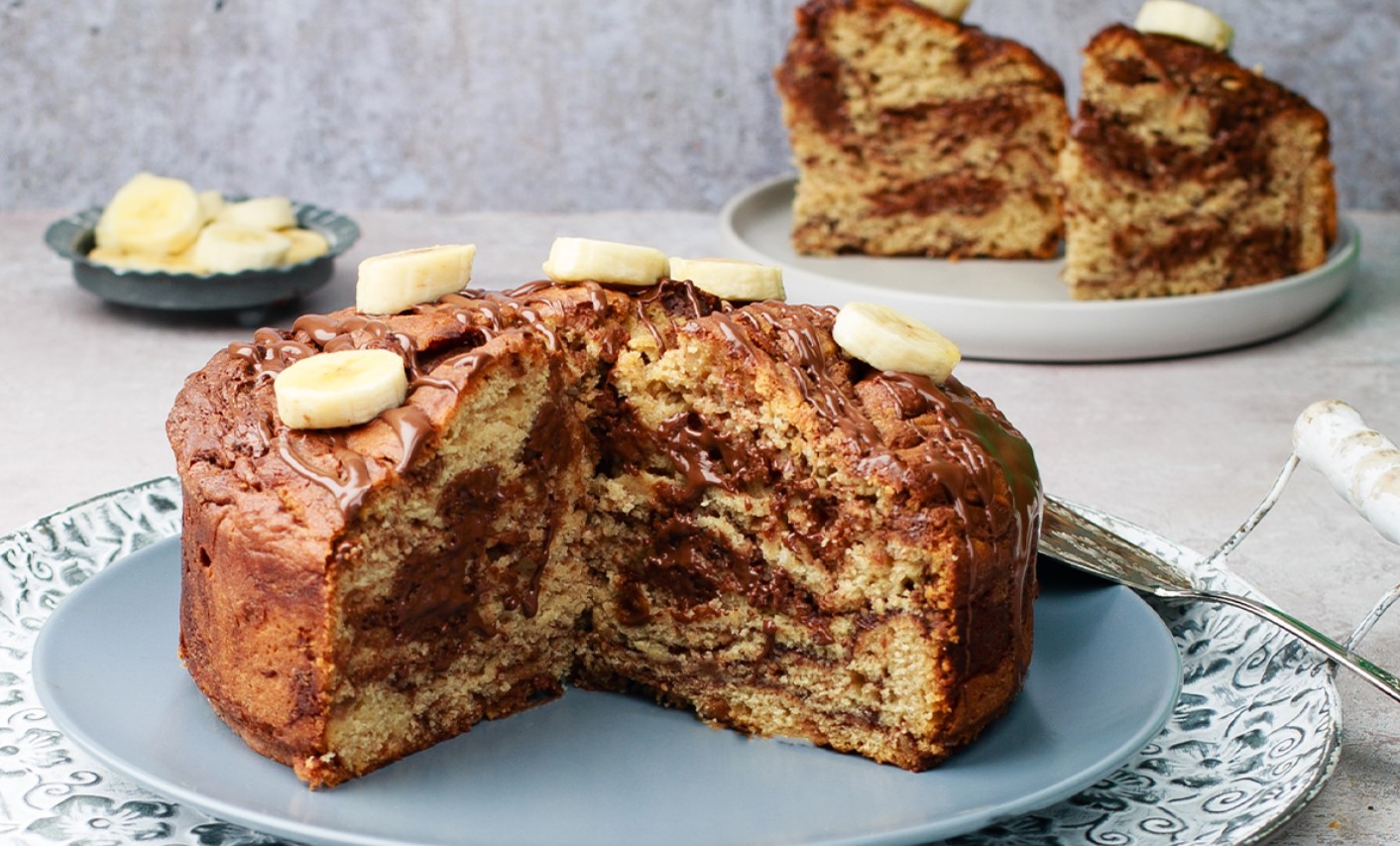 Chocolate Banana Swirl Cake