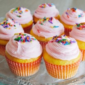 Lemonade Cupcakes with Pink Lemonade Frosting